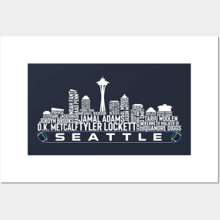 Seattle Football Team 23 Player Roster, Seattle City Skyline Posters and Art